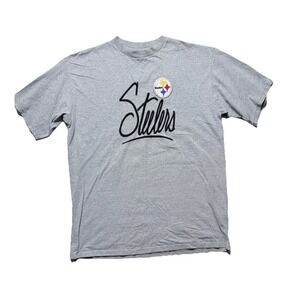 Legends Athletic Steelers T-Shirt Mens Large Gray Embroidered Logo USA